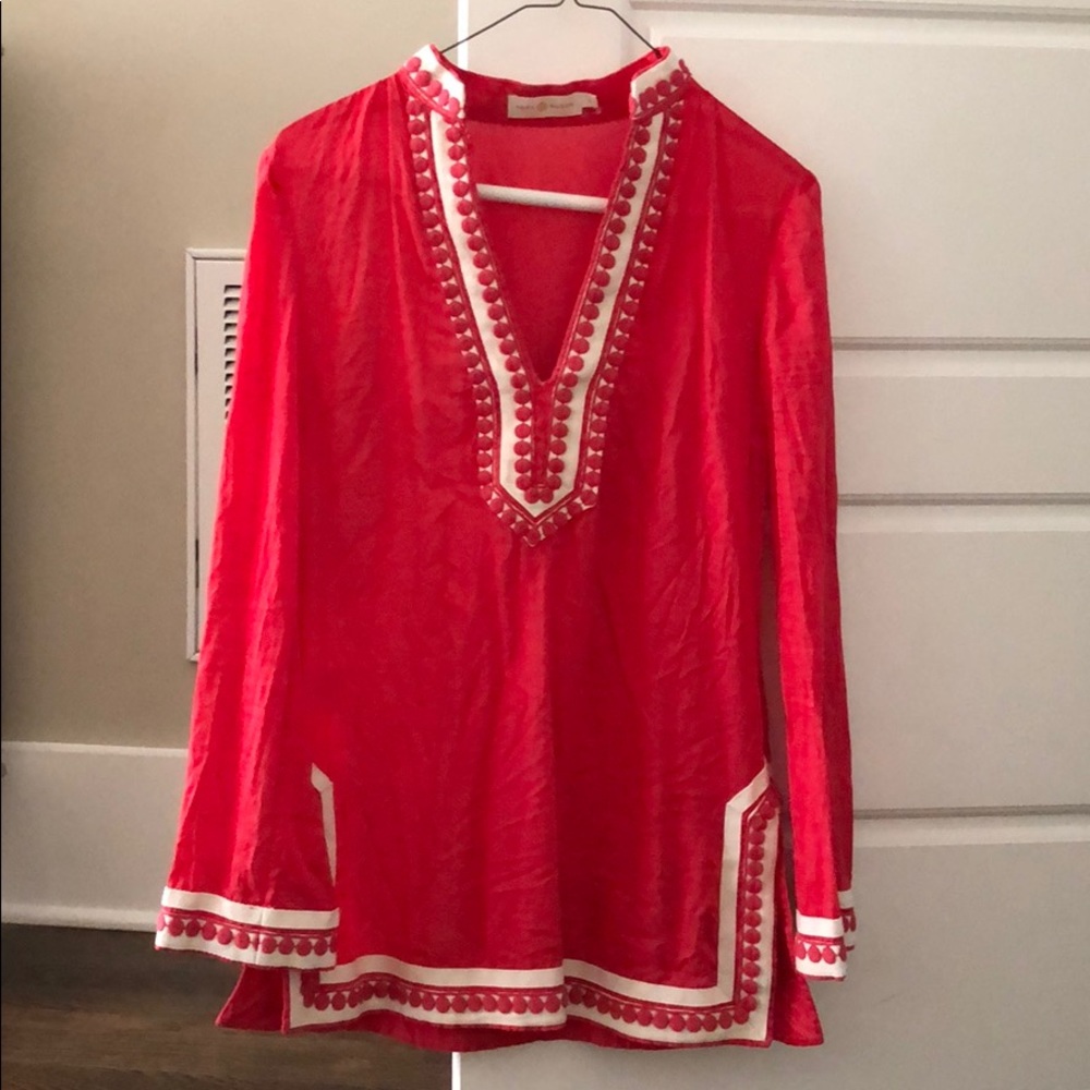 Tory Burch coral swim cover up
